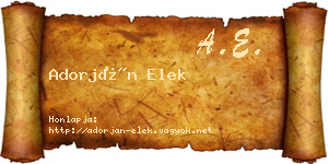 Adorján Elek névjegykártya