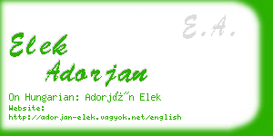 elek adorjan business card